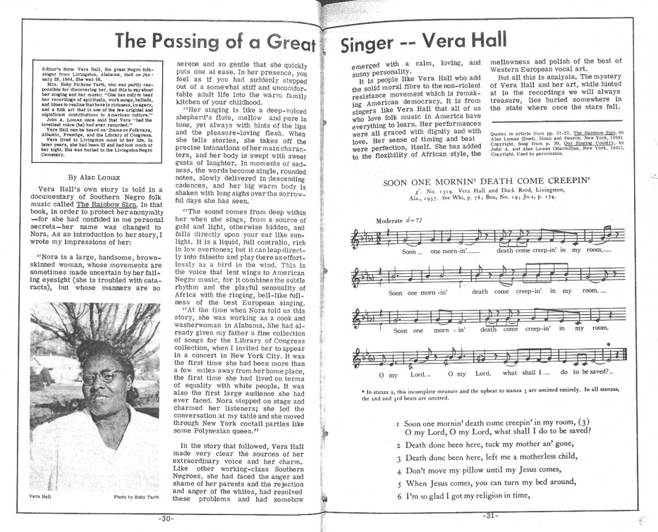 Vera Hall Obit